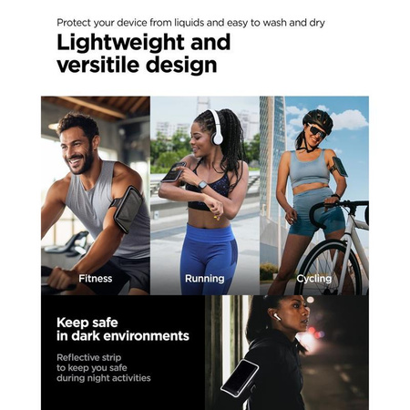 Spigen A703 Dynamic Shield Armband - Tasche / Sportarmband für Smartphones bis zu 6,9" (schwarz)