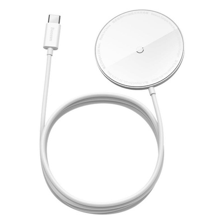 Baseus Simple Mini - Mag Safe 15 W bezdrátová indukční nabíječka (bílá)