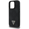Guess Grained Hot Stamp Peony Triangle Logo MagSafe - Hülle für iPhone 16 Pro (schwarz)