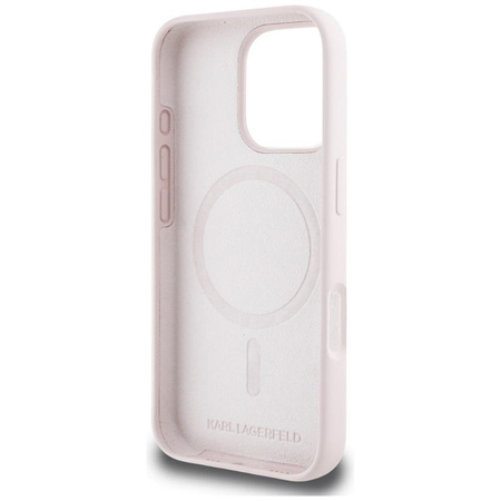 Karl Lagerfeld Silicone Double Heads And Circle MagSafe - Case for iPhone 16 Pro Max (pink)