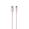 PURO ICON Soft Cable - kabel USB-A na USB-C 1,5 m (prašně růžová)