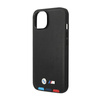 BMW Leather Hot Stamp Tricolor MagSafe - iPhone 14 Case (Noir)