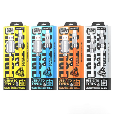 WEKOME WDC-186 Wingle sorozat - USB-A USB-C gyors töltő csatlakozókábel 1 m (fehér)