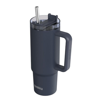 Quokka Stream - Stainless Steel Thermal Mug 950 ml with Straw (Graphite)