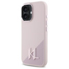 Karl Lagerfeld Silicone Shadow Metal Initial MagSafe - Coque pour iPhone 16 (rose)