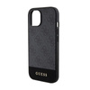 Guess 4G Bottom Stripe Metal Logo Collection - Coque pour iPhone 15 (gris)