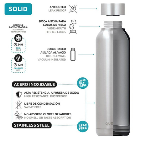 Quokka Solid - Termo láhev z nerezové oceli 630 ml (Umbra)