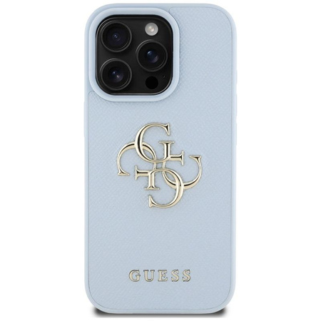 Guess szemcsés Big 4G Logo Small Classic Logo - tok iPhone 16 Pro készülékhez (kék)