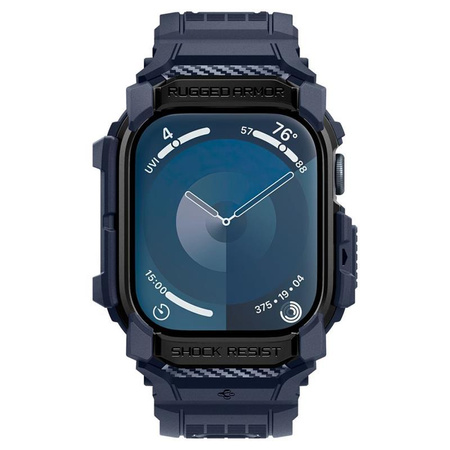 Spigen Rugged Armor Pro - Pásek s pouzdrem pro Apple Watch 10 46 mm (Námořnická modř)