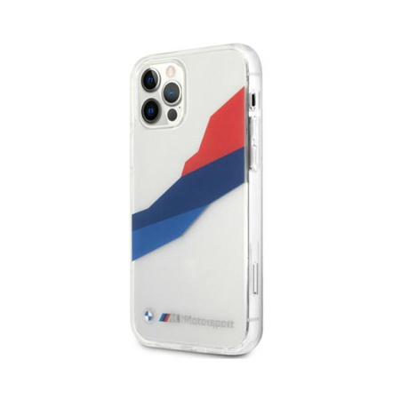 BMW Motorsport Tricolor - pouzdro pro iPhone 12 Pro Max (průhledné)