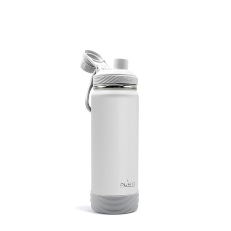 PURO Outdoor - Rozsdamentes acél termál palack 500 ml (világosszürke)