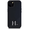 Karl Lagerfeld Silicone Shadow Metal Initial MagSafe - pouzdro pro iPhone 15 (černé)
