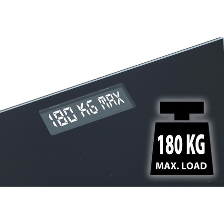 Grundig - Elektronikus fürdőszoba mérleg, üveg, 180 kg-ig (fekete)