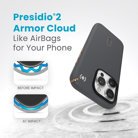 Speck Presidio2 Pro ClickLock & MagSafe - iPhone 15 Pro tok (szénszürke / hideg bronz)