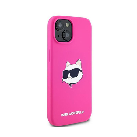 Karl Lagerfeld Silicone Choupette Head MagSafe - pouzdro pro iPhone 15 Plus / 14 Plus (růžové)