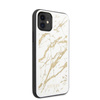 Guess Marmor Glas Gold Glitter - iPhone 11 Hülle (weiß)