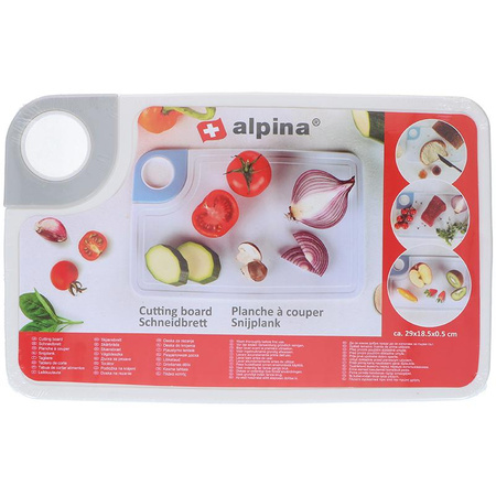 Alpina - Schneidebrett aus stabilem Kunststoff (grauer Griff)