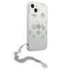Guess Peony Chain Handle - pouzdro pro iPhone 13 (stříbrné)
