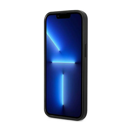 US Polo Assn Leather Stitch - Étui pour iPhone 14 Pro (bleu marine)