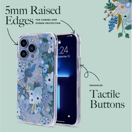 Rifle Paper Clear – Hülle für iPhone 14 Pro Max (Garden Party Blue)