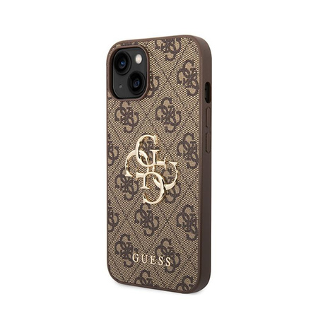 Guess 4G Big Metal Logo - Schutzhülle für iPhone 15 / 14 / 13 (braun)