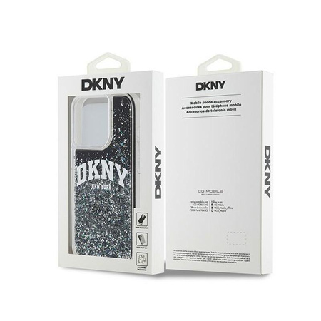 DKNY Liquid Glitter Big Logo - Hülle für iPhone 13 Pro (schwarz)