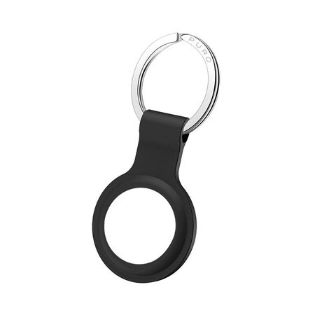 PURO ICON Case - Silikonový kroužek na klíče pro Apple AirTag (černý)