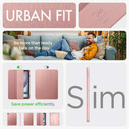 Spigen Urban Fit - Etui do iPad Air 11” M3 (2025) / M2 (2024) / iPad Air 10.9” (5-4 gen.) (2022-2020) (Rose Gold)