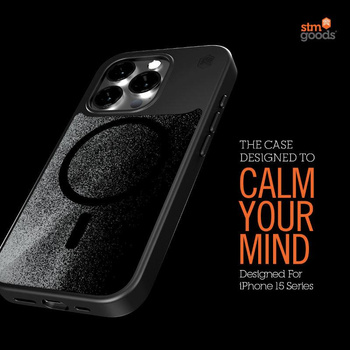 STM Relax Sand MagSafe - Coque iPhone 15 Pro (Noir / Gris)