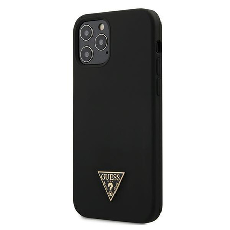 Guess Silikon Dreieck Logo - iPhone 12 / iPhone 12 Pro Tasche (schwarz)