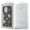 Guess Peony sur fond 4G Étui MagSafe pour iPhone 16 Pro Max (marron)