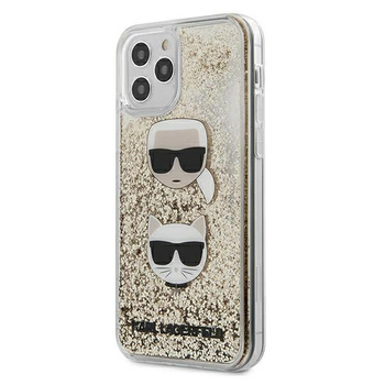 Karl Lagerfeld Liquid Glitter 2 Heads - pouzdro pro iPhone 12 Pro Max (zlaté)