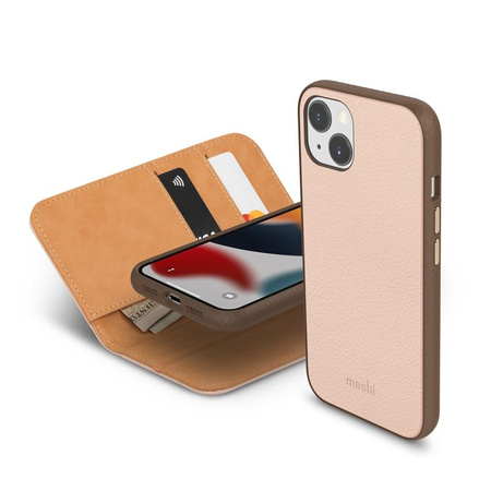Moshi Overture - 3-in-1 iPhone 13 Flip Case (antibakterielles NanoShield™) (Luna Pink)
