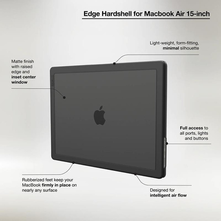 Incase Edge Hardshell tok - MacBook Air 15" M4 (2025) / M3 (2024) / M2 (2023) tok (fekete)