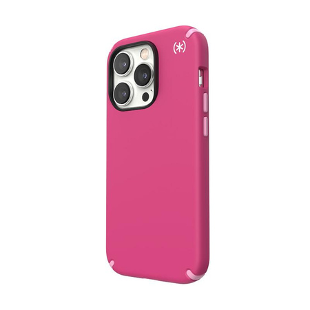 Speck Presidio2 Pro MagSafe - Antibacterial iPhone 14 Pro Case (Digitalpink / Blossompink / White)