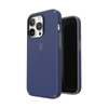 Speck CandyShell Pro + MagSafe - Coque pour iPhone 14 Pro avec revêtement MICROBAN (Bleu de Prusse / Gris nuageux)
