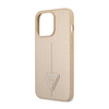 Guess Saffiano Triangle Logo Case - Case for iPhone 14 Pro Max (Beige)