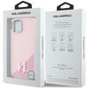 Karl Lagerfeld Silicone Shadow Metal Initial MagSafe - Coque pour iPhone 15 (rose)