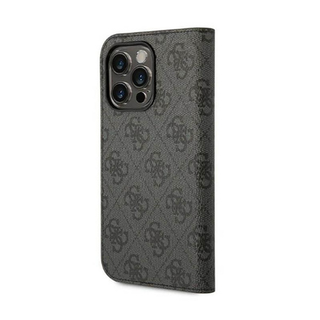 Guess 4G fém kamera körvonalú könyvtípusú tok - iPhone 14 Pro Max tok (fekete)