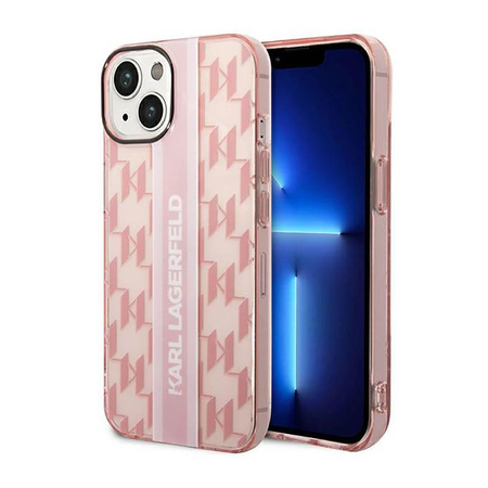 Karl Lagerfeld Mono függőleges csíkozású - iPhone 14 tok (rózsaszín)