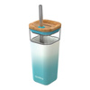 Quokka Liquid Cube - Glass Straw Tumbler with Silicone Cover 540 ml (Teal Gradient)