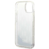 Karl Lagerfeld Monogram Liquid Glitter - pouzdro pro iPhone 14 Plus (stříbrné)
