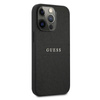 Guess Saffiano Metal Logo Stripes - Etui iPhone 13 Pro Max (czarny)
