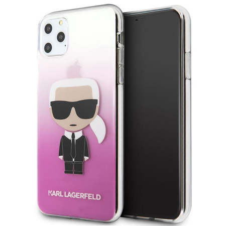 Karl Lagerfeld Iconic Karl Gradient - pouzdro pro iPhone 11 Pro Max (růžové)