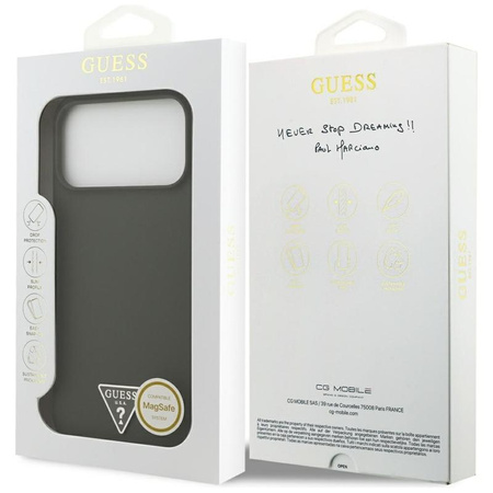 Guess Silicone Triangle Logo MagSafe - Pouzdro iPhone 17 Pro Max (khaki)