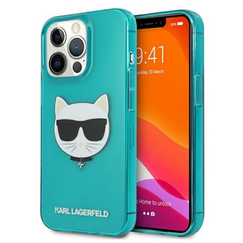 Karl Lagerfeld Choupette Head - Etui iPhone 13 Pro Max (fluo niebieski)