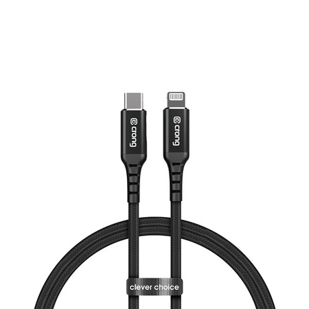 Crong Armor Link - USB-C Lightning Fast Charging MFi Cable 150cm (black)
