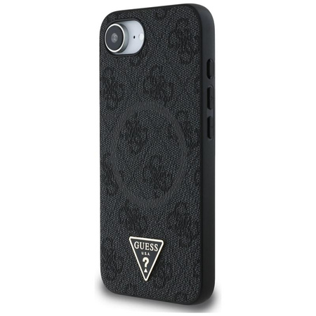 Guess 4G Ring Triangle Logo MagSafe - Etui do iPhone 16e (czarny)