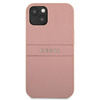 Guess Saffiano fém logós csíkok - iPhone 13 mini tok (rózsaszín)