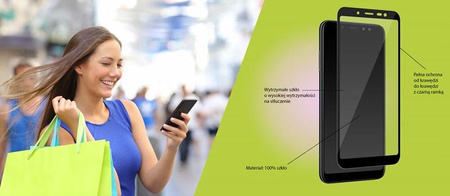 Verre trempé PURO Frame - Verre de protection d'écran trempé pour Samsung Galaxy A6 (2018) (cadre noir)